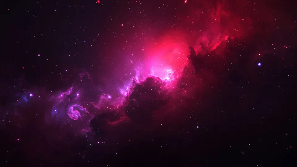red-violet interstellar stardust cloud